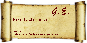 Greilach Emma névjegykártya